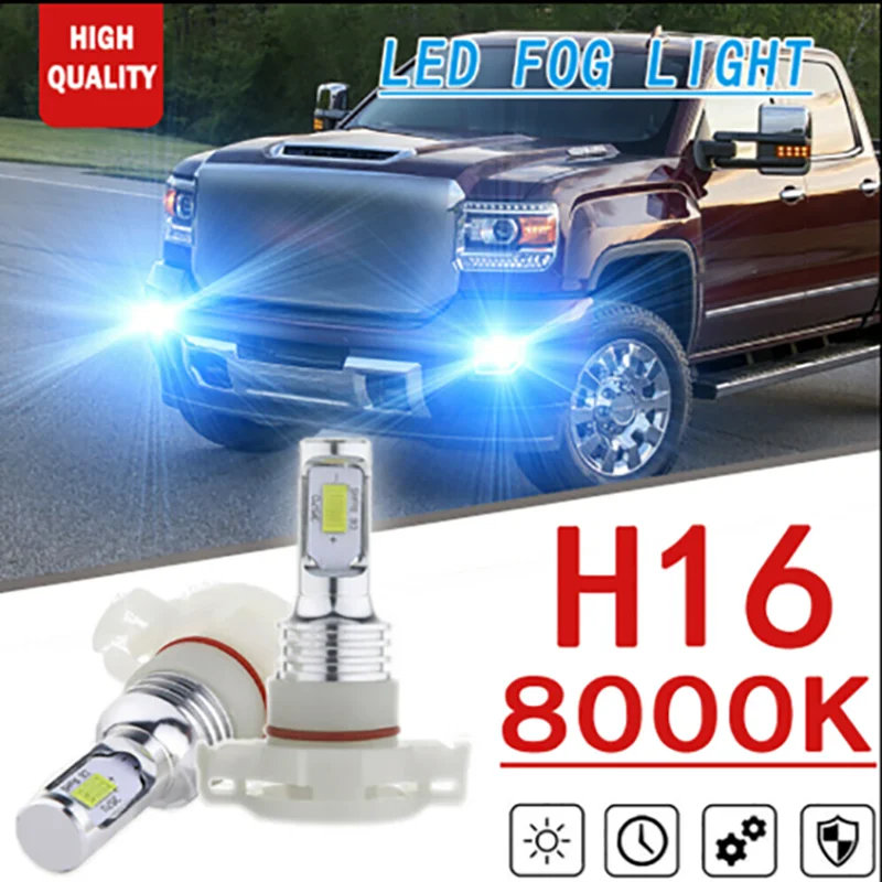 

2x H16 5202 LED Fog Light Bulbs Ice blue For Jeep Wrangler 2010-2020 Subaru XV Crosstrek 2013-2014 Cadillac Escalade 2007-2014