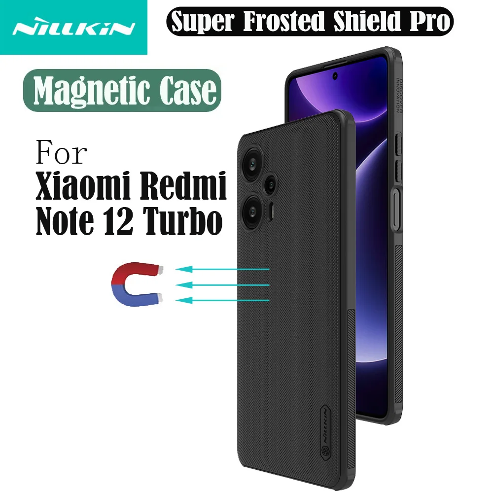 

For Xiaomi Redmi Note 12 Turbo Case For MagSafe Nillkin Frosted Shield Pro Magnetic Case TPU Frame Cover For Redmi Note12 Turbo