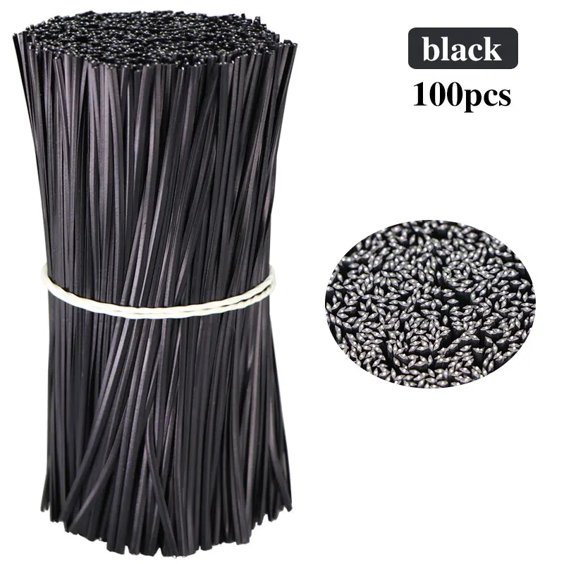 

100 шт. сплющенные садовые кабельные стяжки многоразовые железные проволочные стяжки для цветочных растений, восхождения на лозы, многофункциональные фиксирующие струны с покрытием