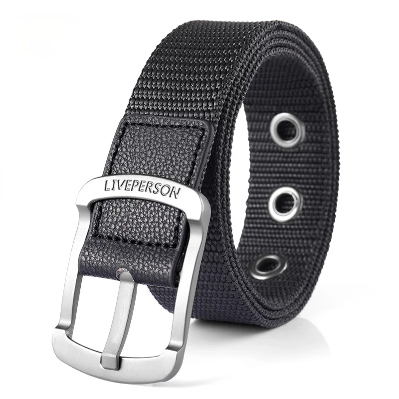 New Canvas Pin Buckle Belt Men Women Fashion Stripes Outdoor Belts Designer Eyelet Waistband Jeans Fashion Tactical Waistband