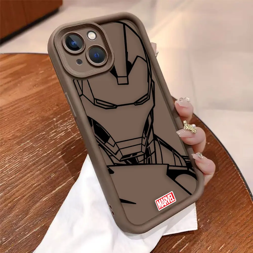 Чехол с принтом Железного Человека-паука Marvel Line Comics для Realme C30 C33 C35 C53 C55 C63 C65 C67 4G 12 11