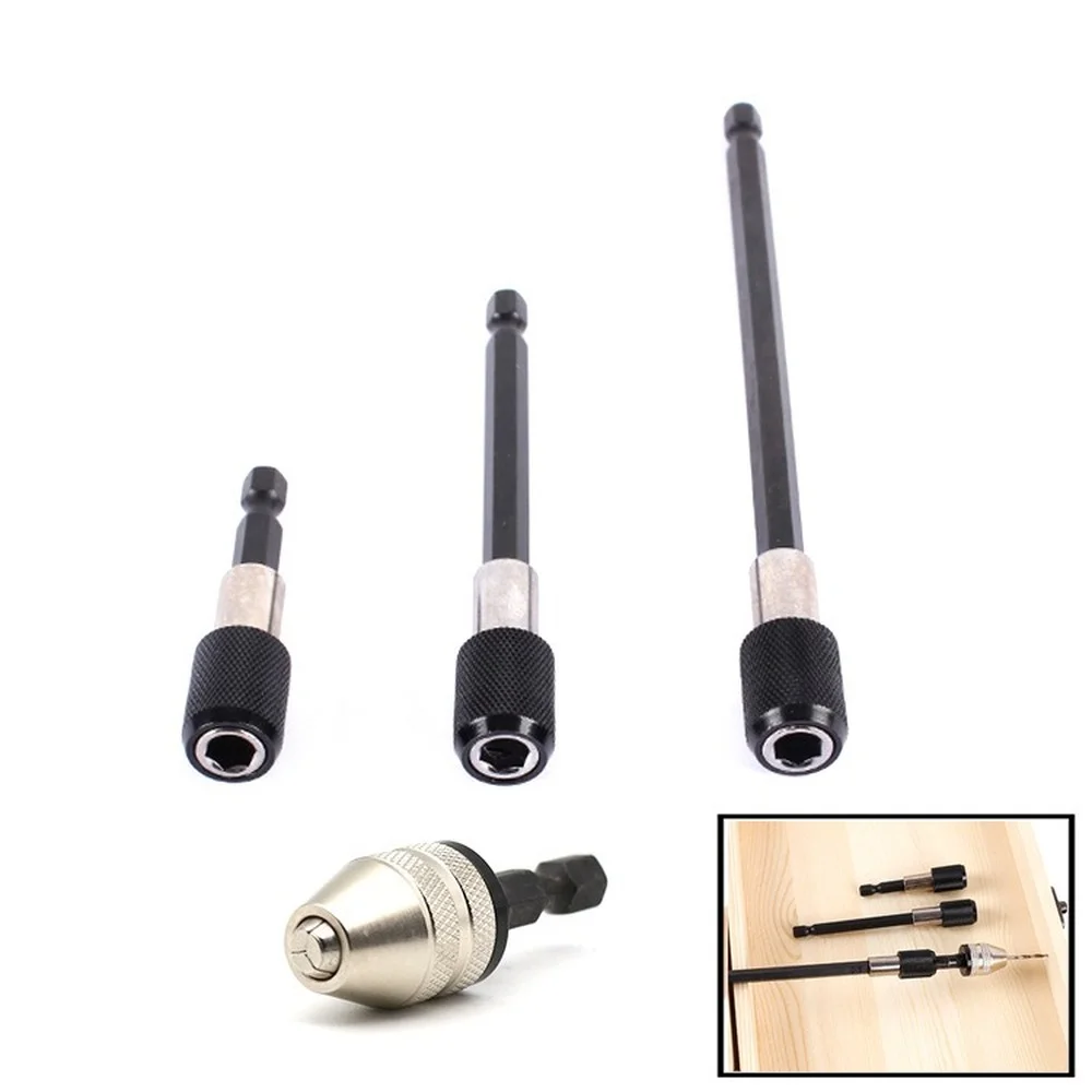 

1/4" Batch Head Hand Tools Extension Rod Electric Drill Screwdriver Quick Transfer Lever Self-locking Extension Rod 60/100/150mm