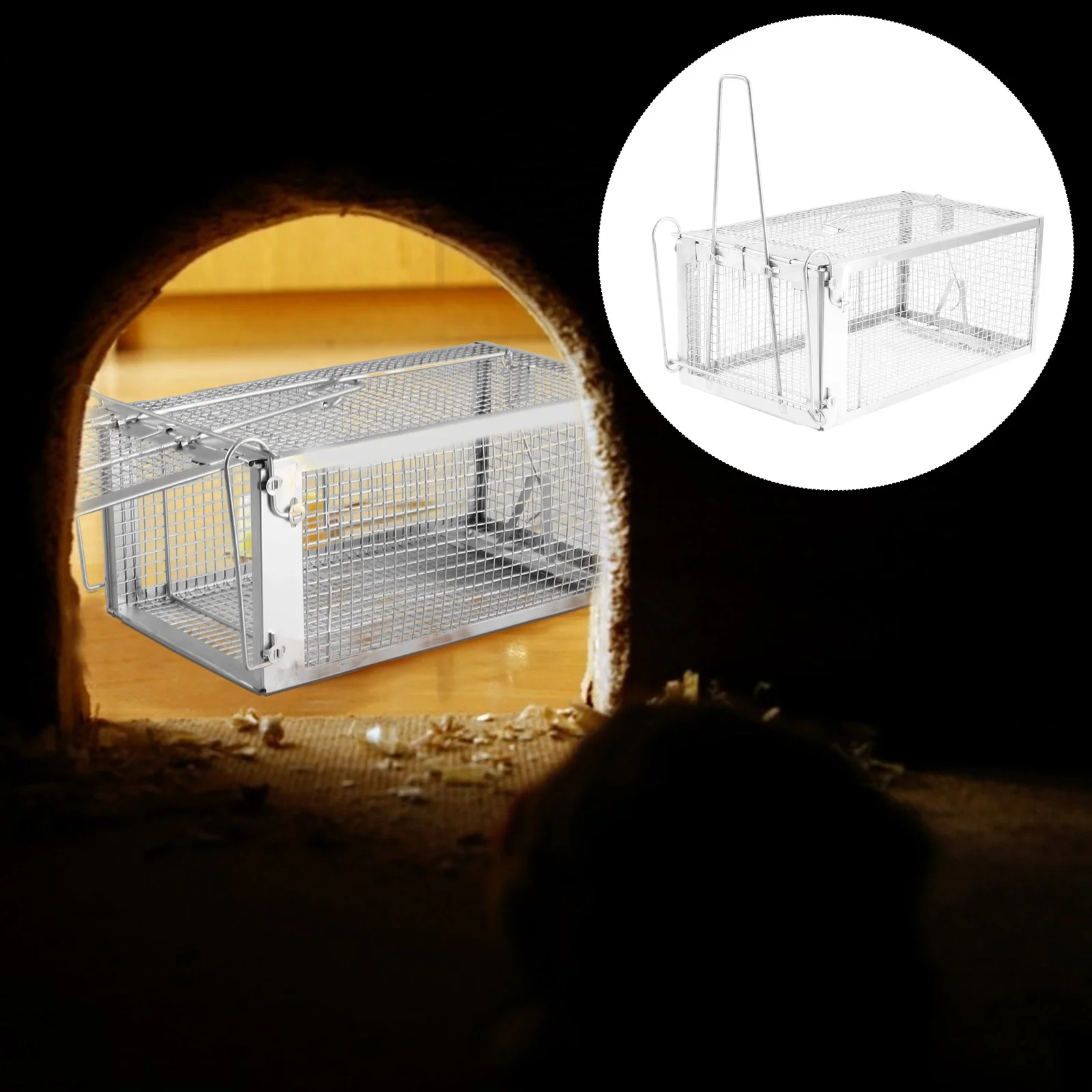 

1pc Rabbit Traps Outdoor Live Chipmunk Chipmunks Cage Safe Rodent Hamsters Live Cage Hamster Catcher