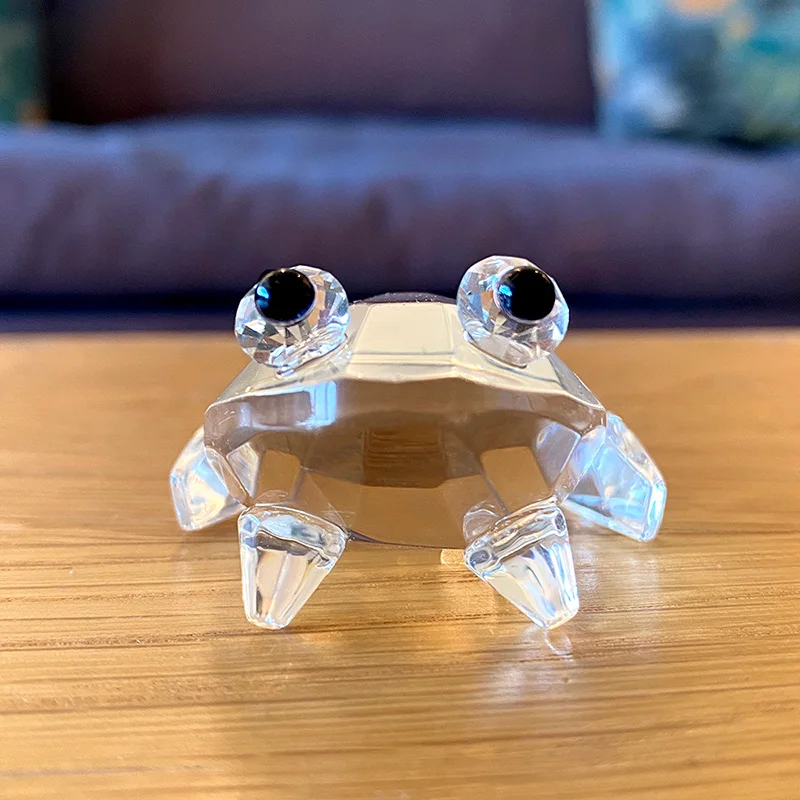 

Frog Figurine Glass Cute Crystal Paperweight Collection Miniature Craft Table Decor Creative Christmas Gift Home Accessories