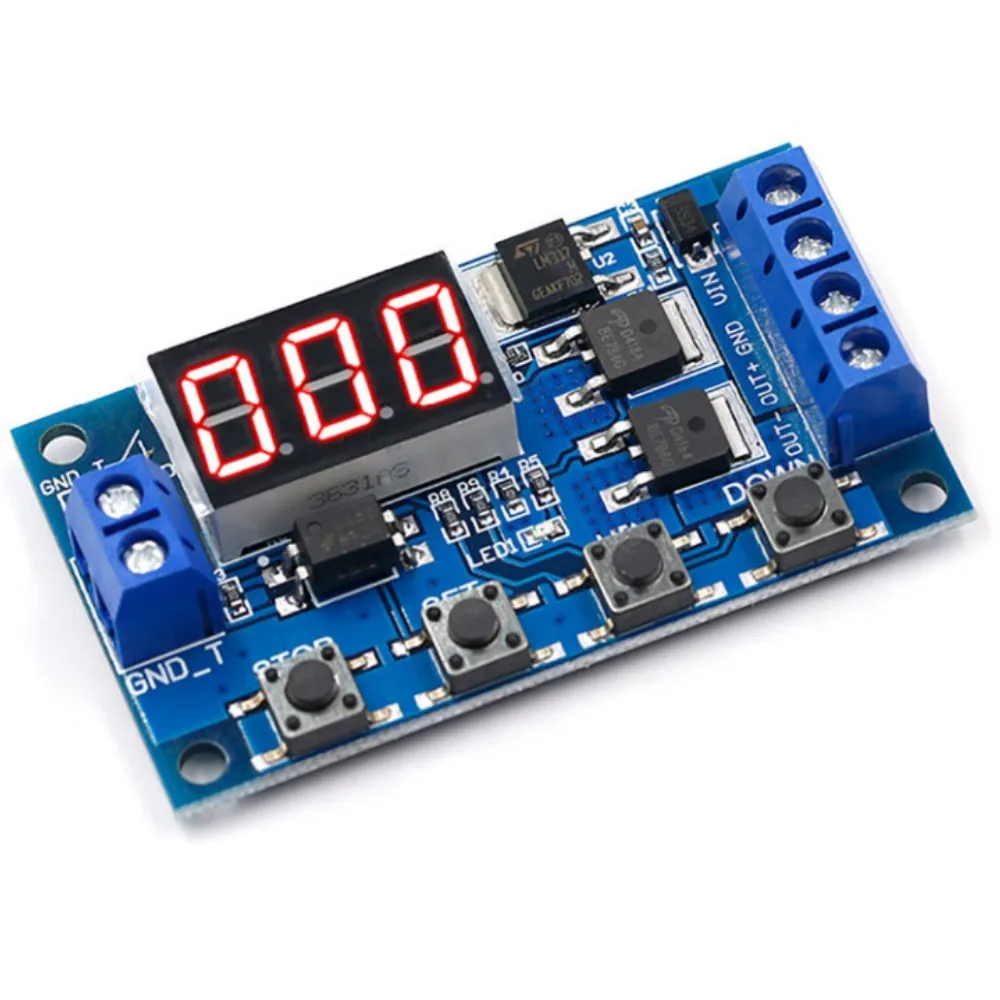 

DC5-36V Dual MOS LED Digital Time Delay Relay Module Trigger Cycle Timer Delay Switch Circuit Board Timing Control Module DIY