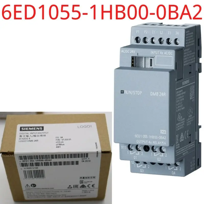 

6ED1055-1HB00-0BA2 Brand NewLOGO! DM8 24R expansion module, PS/I/O: 24V/24V/relay, 2 MW 4 DI/4 DO, AC/DC/NPN input for LOGO! 8