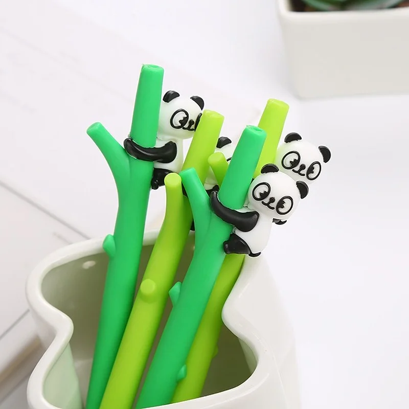 

6Pcs Cartoon Panda Tree Gel Pen Creative Cartoon Student Pen Cute Learning Stationery Office Water-Based Sign Pen ручки