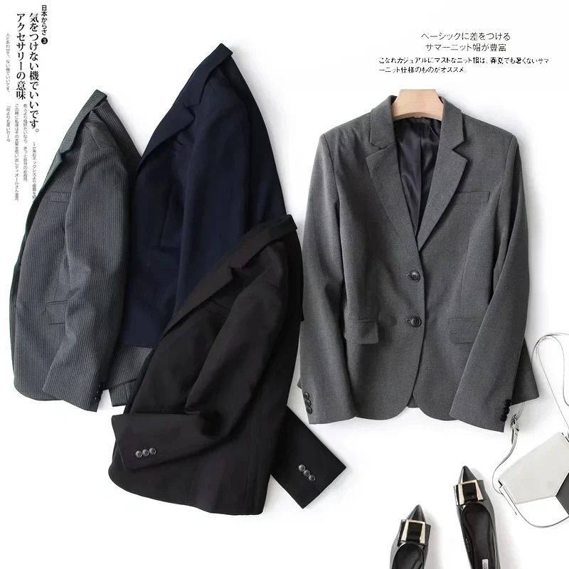 Maxdutti England Style Office Lady Fashion Simple Multicolor Solid Single Breasted Elastic Casual Blazers Women Jackets Tops