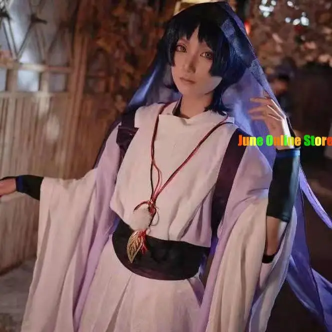 

Wanderer Genshin Impact Scaramouche Cosplay Costume Wig Anime Game Balladeer White Kimono Halloween for Women Men