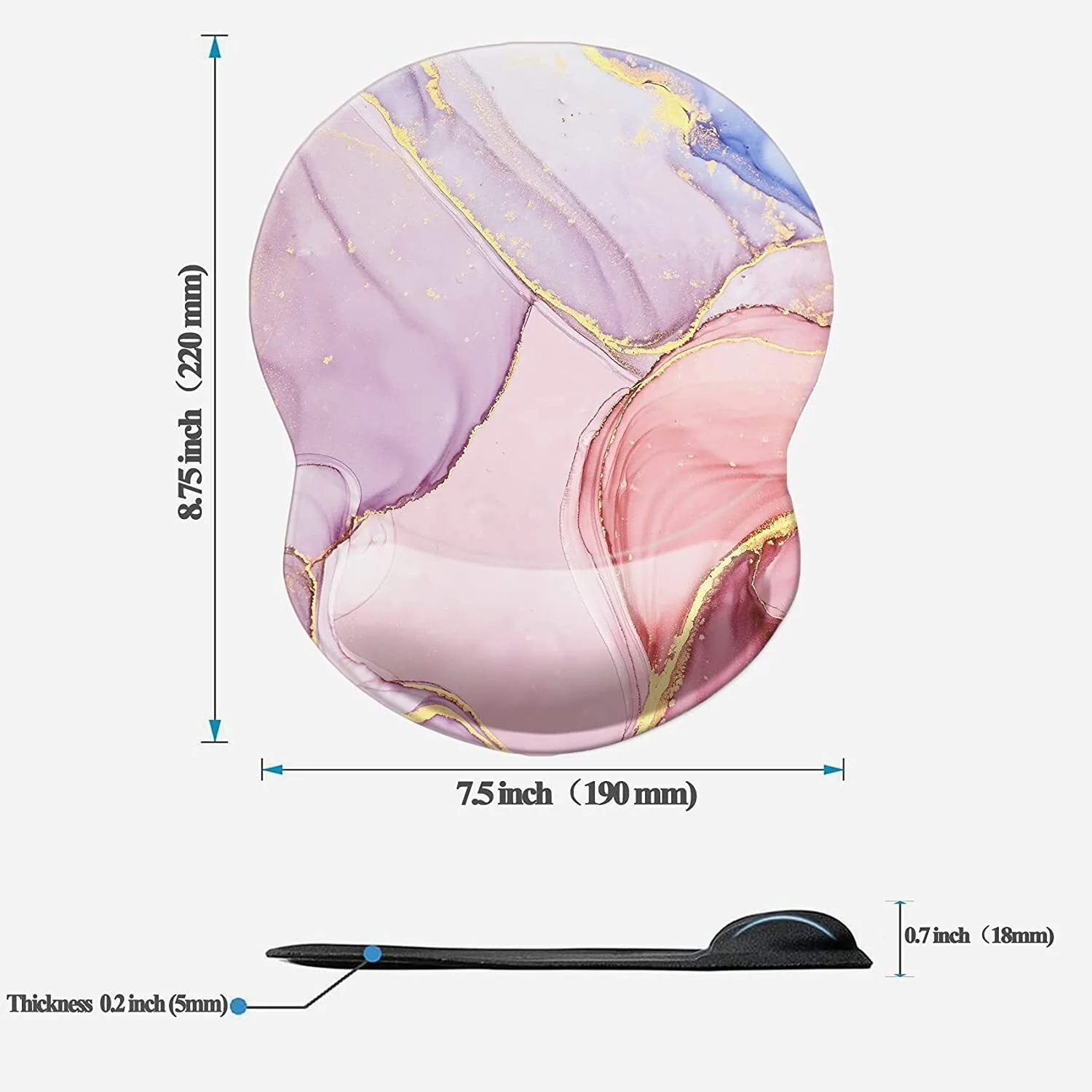 

06-Mouse Pad with Wrist Support, Non Slip Mousepad Wrist Rest for Office, Computer, Laptop & Mac- Durable & Comfortable & Lightw