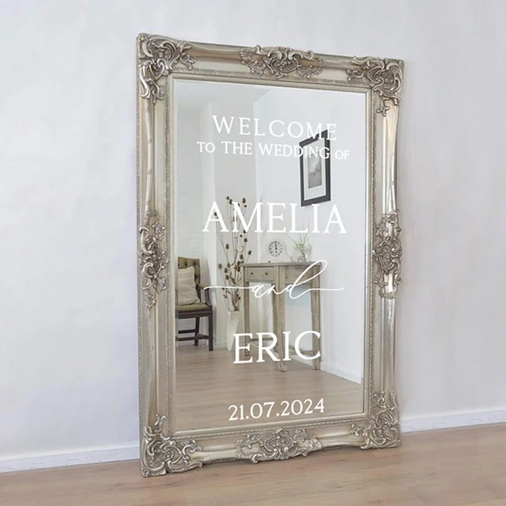 Персонализированная зеркальная наклейка свадебный знак наклейки декор добро