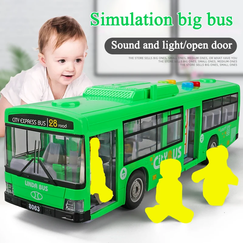 

High Quality Plus Size Drop-resistant Bus Bus Bus Children 3 Years Old 6 Baby Simulation Inertia Bus Model Toy