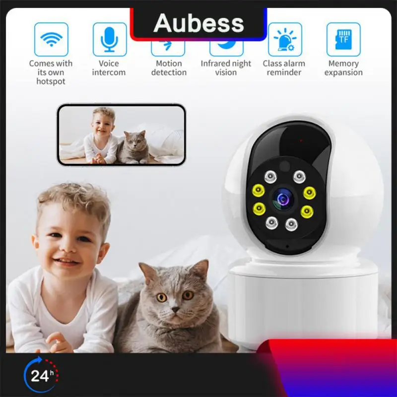 

Беспроводная камера с автослежением, Wi-Fi, двойной студийный источник света, 1080p, Hd, видеоняня, камера наблюдения, Ip-камера, приложение Vi365 для помещений