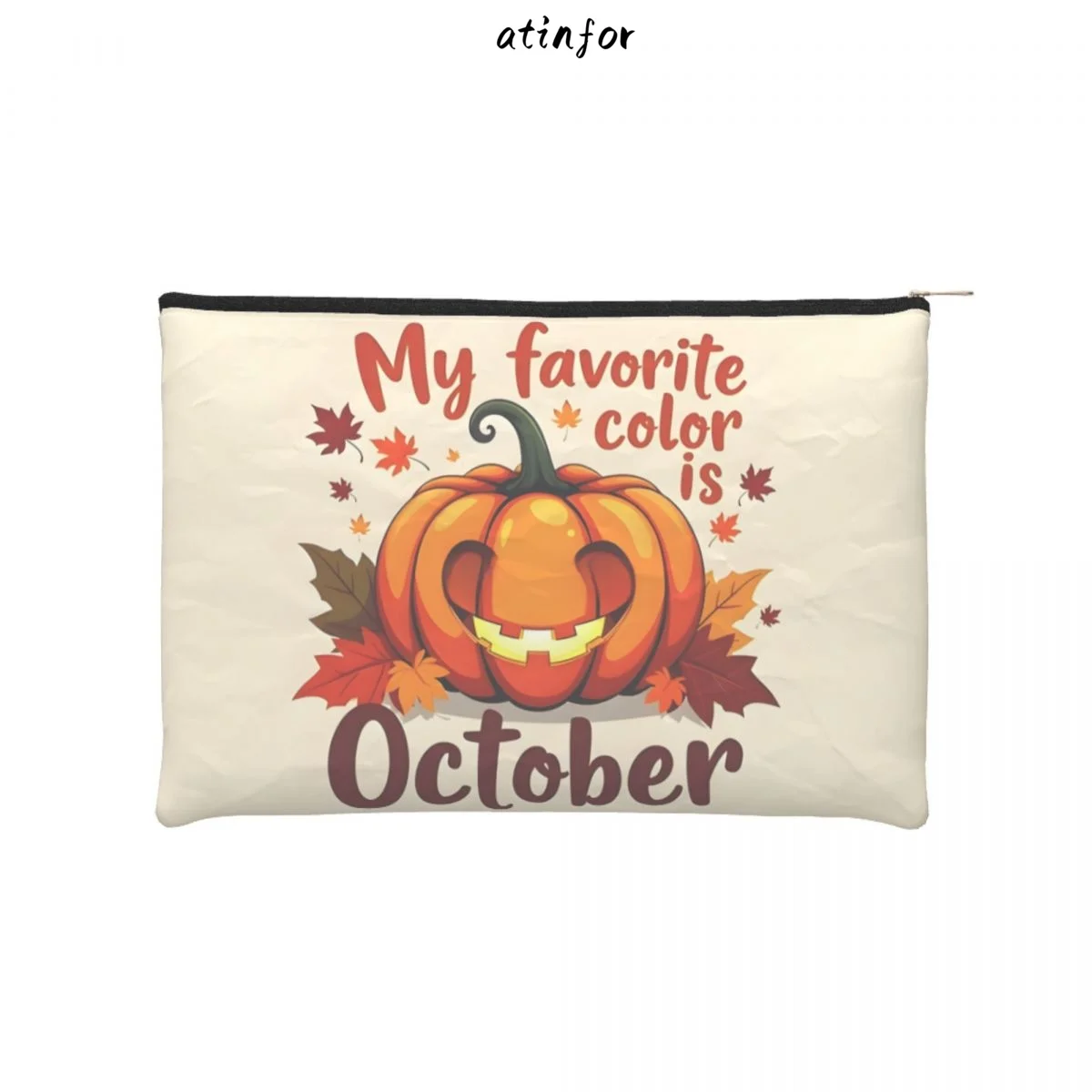 atinfor 22 5x16 5x1 см Мой любимый цвет октябрь Хэллоуин Тыква Леди Женская косметичка на