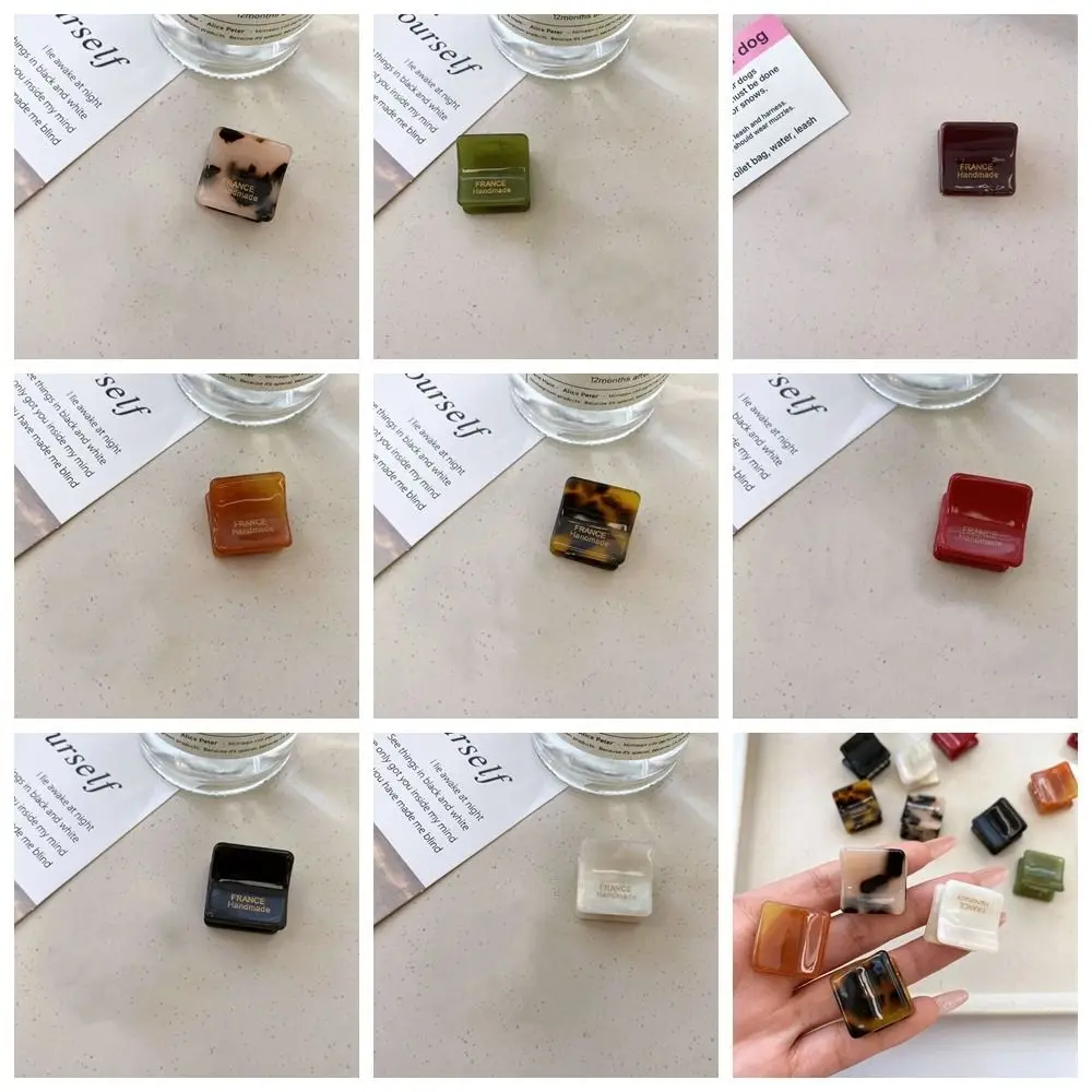 

Acetic Acid Mini Hair Claw Hair Accessories Y2K Square Acetate Hair Clips Barrettes Hair Grab Clip Women