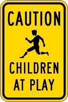 

Guadalupe Ross Metal Tin Sign Caution Children at Play Signs Wall Decor Metal Sign