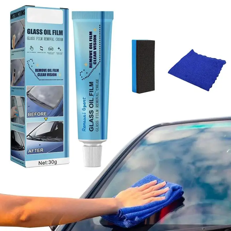 

Car Glass Oil Film Remover Car Windshield Glass Film Removal Cream Car Glass Film Remover For Tar Asphalt Shellac Insect Marks