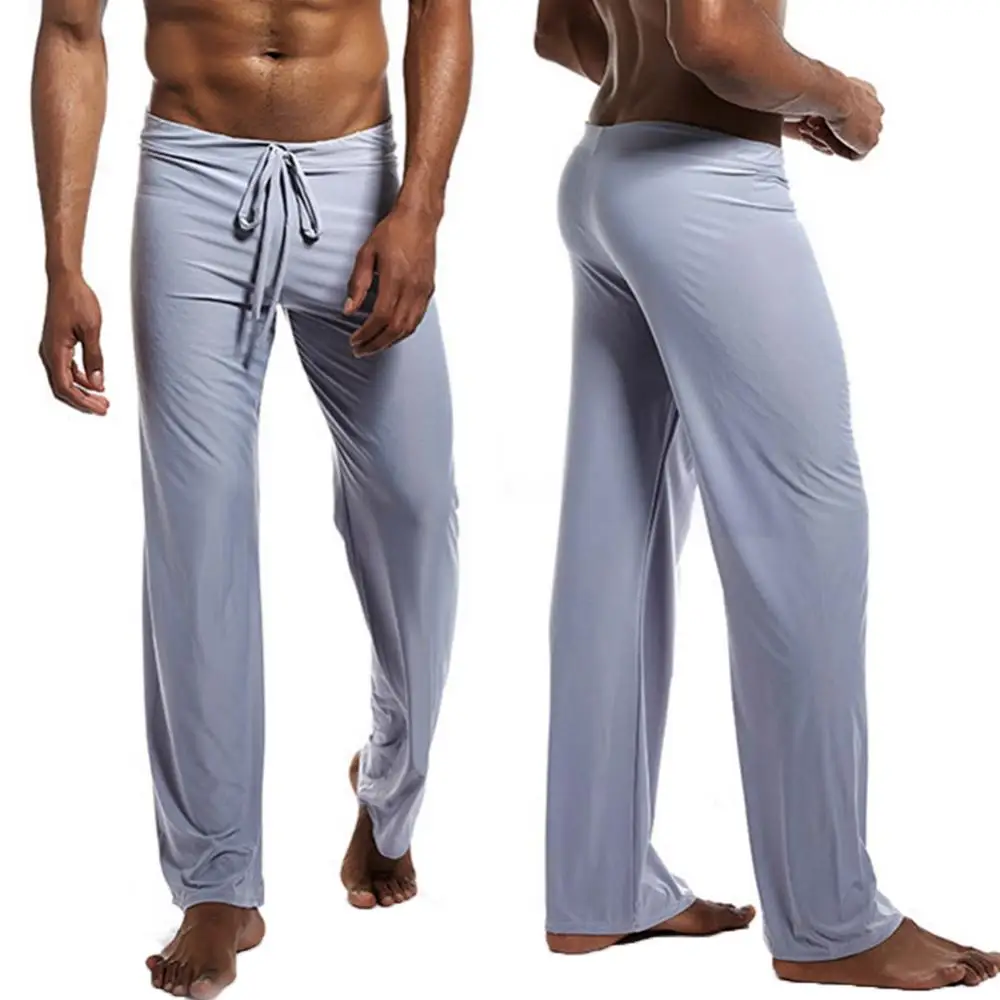 

Men Casual Solid Color Low-waisted Drawstring Loose Pants Running Yoga Trousers