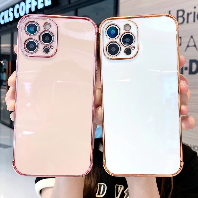 

Soft Electroplated Candy Phone Case For iPhone 11 12 13 Pro Max XS X XR 7 8 Plus Mini SE 2020 Shockproof Silicone Cases Cover