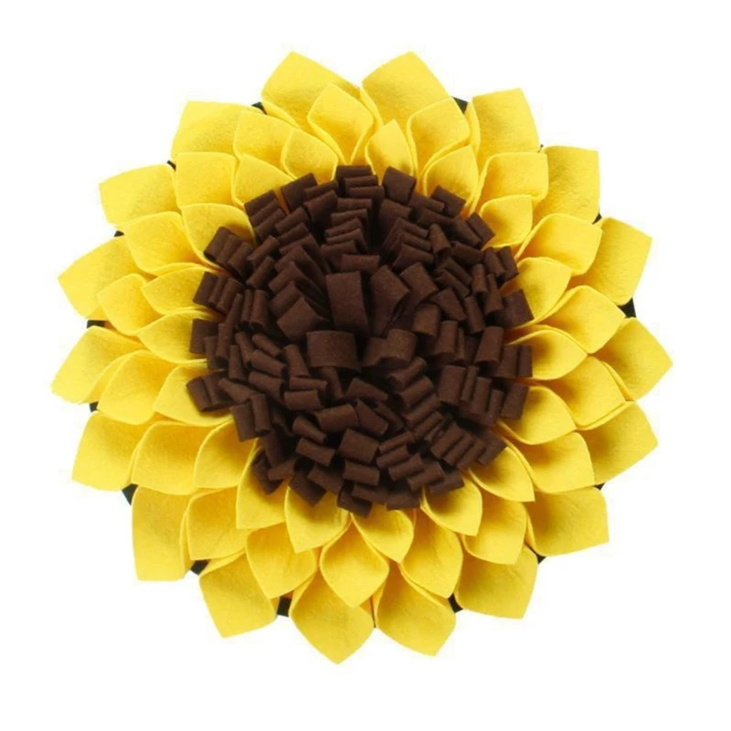 

H55A Snuffle Mat for Dogs Feeding Pad Interactive Puppies Puzzle Toy Treat Training Mat Sunflower Design Relieving Stress