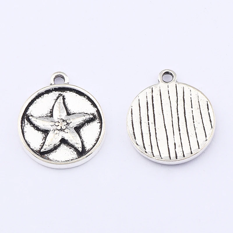 ZXZ 20 шт. античное серебро строительные круглые подвески для ожерелья браслета