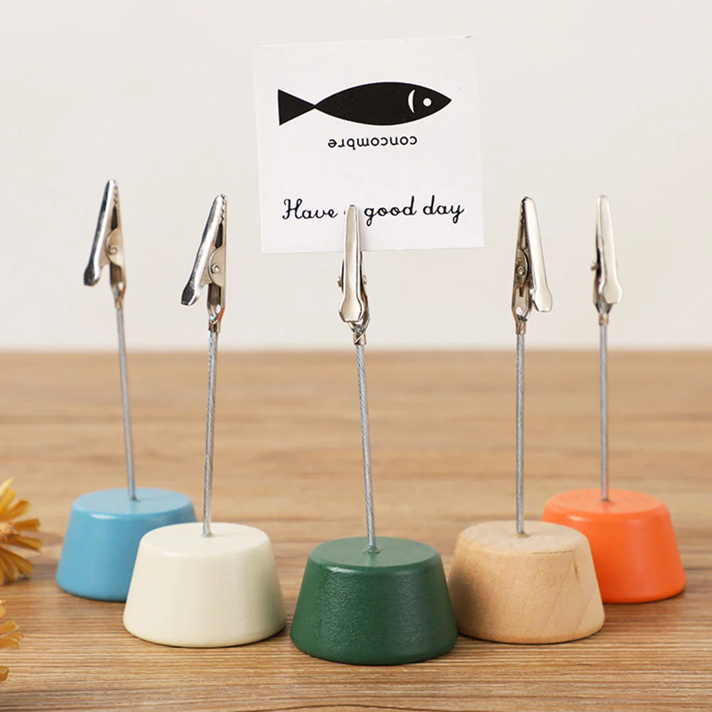 

16 Pcs Party Message Clips Vintage Decor Desk Memo Holder Picture Wooden Supply Tabletop Card Office Tables