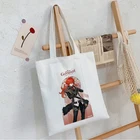 Genshin ударная сумка для покупок, летняя женская сумка-тоут, популярные холщовые сумки на плечо для игр, большая НАТУРАЛЬНАЯ сумка-мессенджер, женская сумка