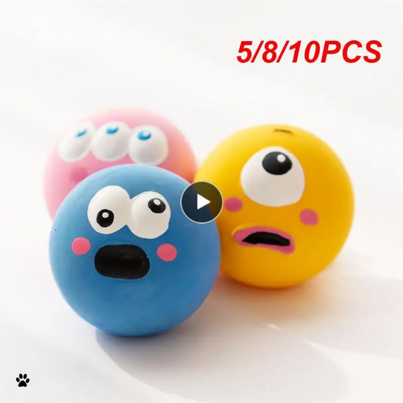 

5/8/10PCS Dog Accessories Squeaky Pet Dog Ball Environmental Protection Pet Supplies Train Dog Interactive Pet Dog Toys