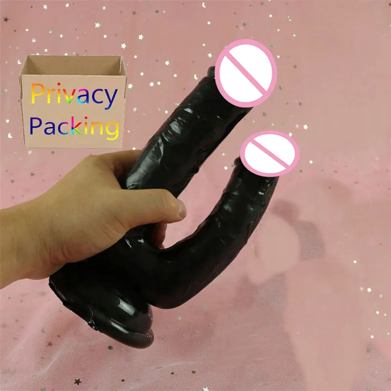 

Realistic Double Ended Dildo Sex Toy for Women or Couples Dual Sided Headed Penetration Dong Device with Simulated Penile Sucker