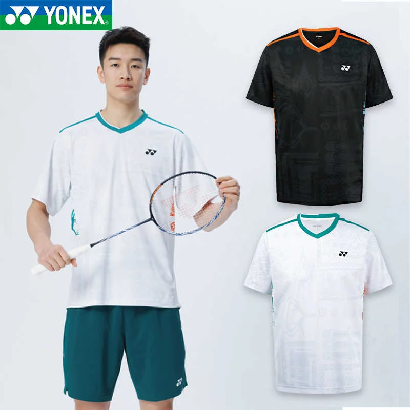 YONEX 2025 Новая одежда для бадминтона и тенниса спортивная футболка с короткими