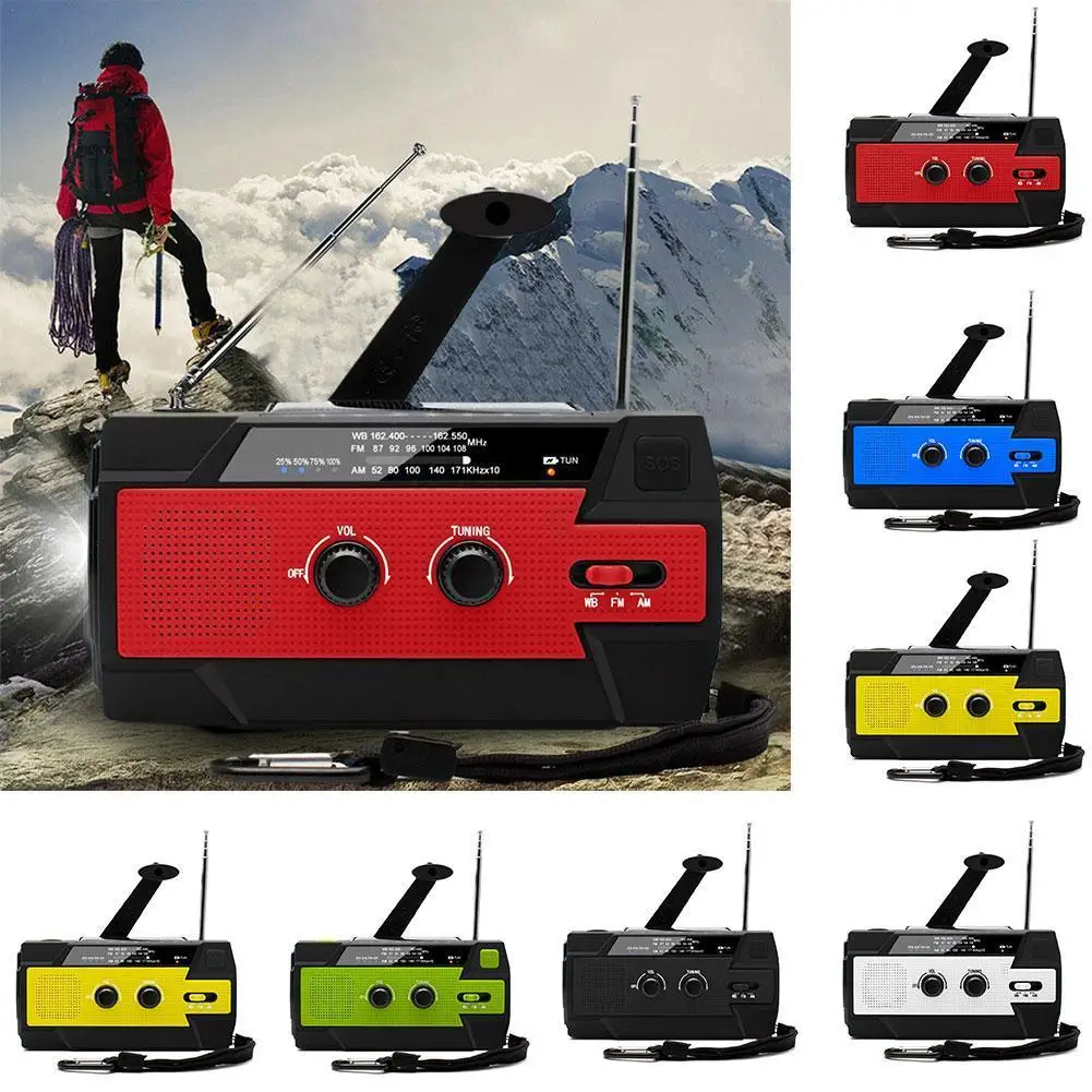 

Ручной Портативный Динамо AM/FM/NOAA на солнечной батарее, многофункциональное зарядное устройство для телефона, фонарик, радио