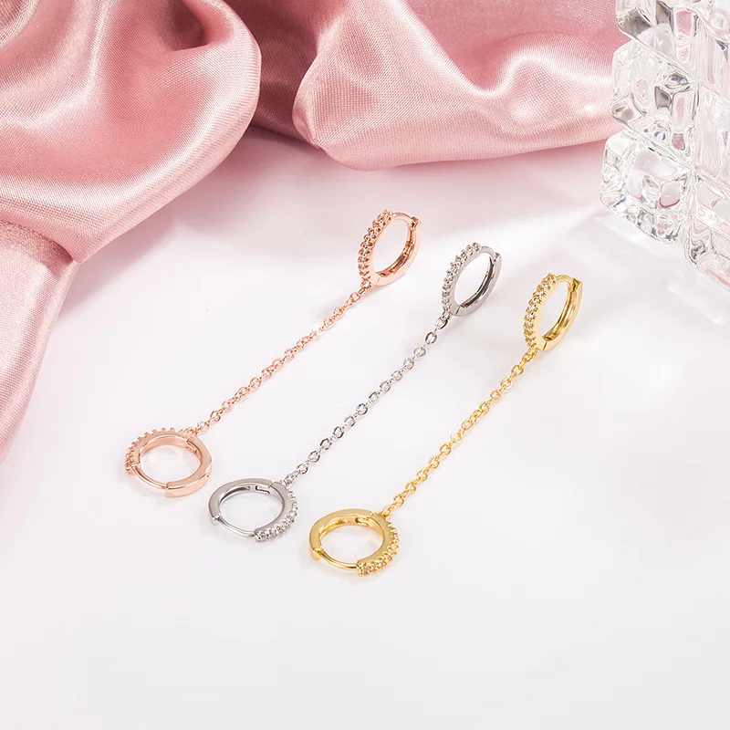

Женские серьги-подвески из серебра 925 пробы, с цирконом
