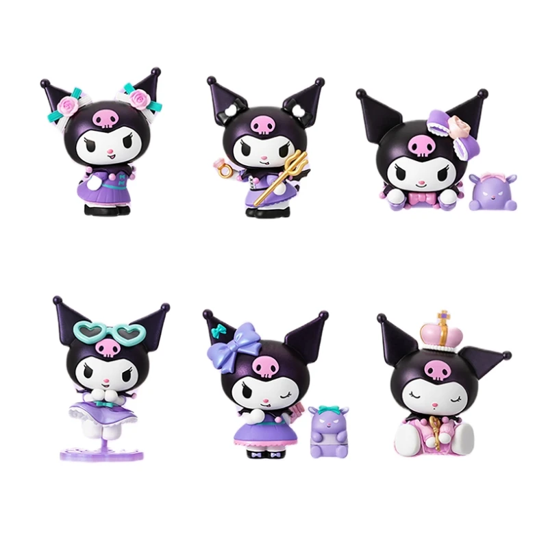 

Sanrios Kuromi день рождения Аниме кавайная Милая мультяшная Девочка Сердце детской трехмерной модели куклы настольные украшения