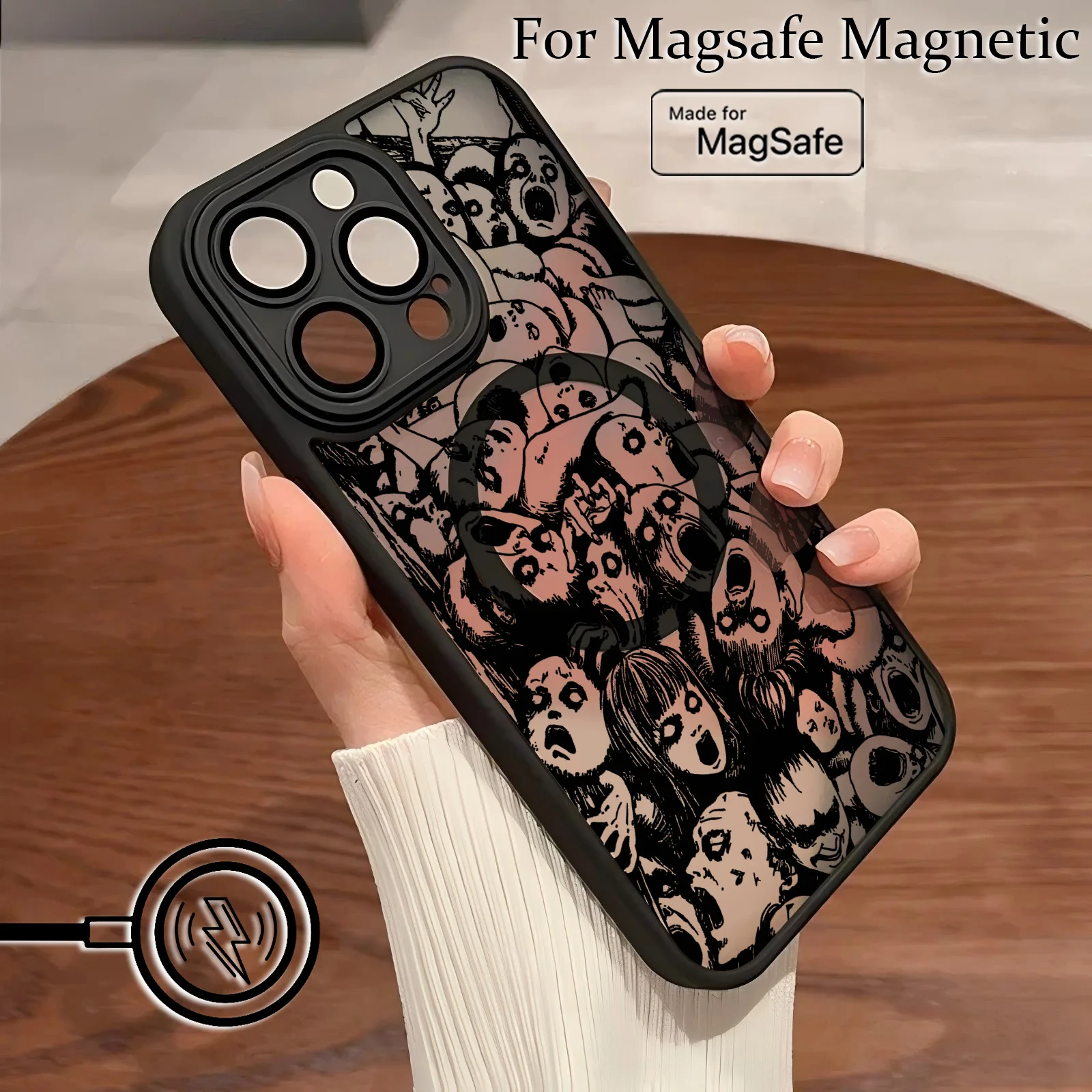 Фото Чехол для телефона Junji Ito Terror Horror для iPhone 16, 15, 14, 13, 12, 11 Pro Max Mini XR XS X 7 8 6 6s Plus, матовая магнитная задняя крышка №3