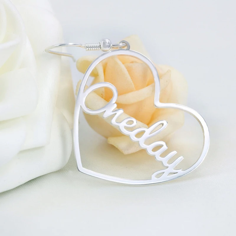 Индивидуальные висячие серьги ручной работы с именем модные ювелирные изделия