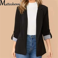 womens blazers jacket 2022 spring and autumn female jacket office long sleeve patchwork solid color coat loose casual clothes