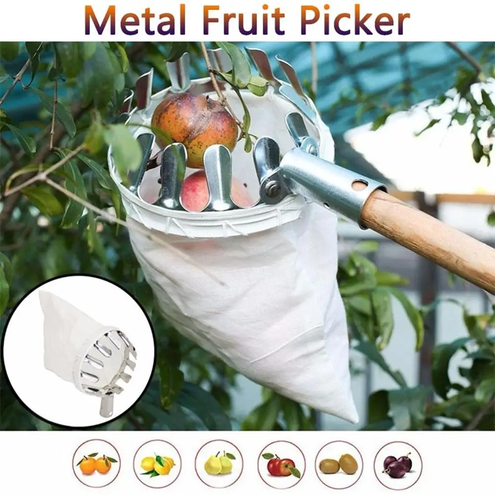 

Metal Fruit Picker Orchard Gardening Apple Peach High Tree Picking Tools Fruit Catcher Collector Gardening Tools