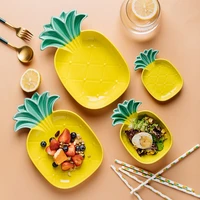 pineapple shaped plate ceramic dinner plate table decoration childrens tableware salad dessert bowl kitchen supplies
