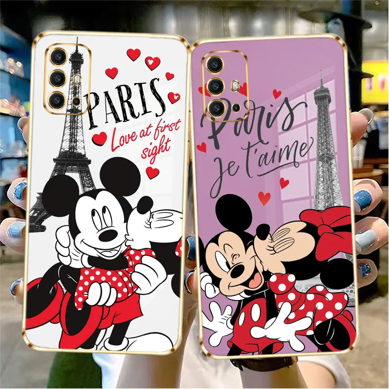 

Plating Case For Motorola G30 G50 G60 E6s E7 G8 G9 Play Power Lite G Stylus Edge20 Travel Souvenir Mickey Minnie Eiffel Tower