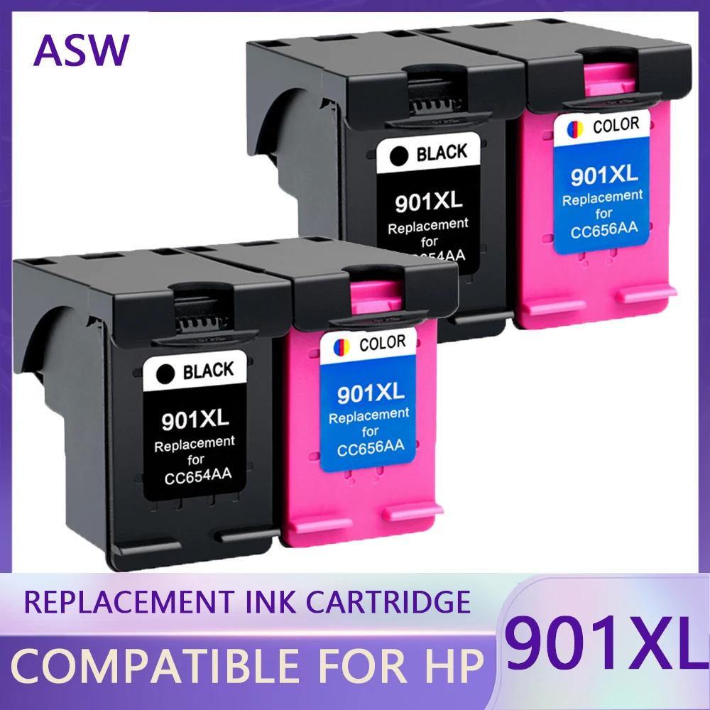 

ASW Re-manufactured 901XL Cartridge Replacement for HP 901 Ink Cartridge for Officejet 4500 J4500 J4540 J4550 J4580 J4640 4680