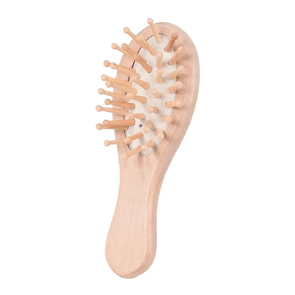

Brush Hair Comb Wooden Cushion Roundmassage Wood Mini Styler Women Thick Dryer Blowhairbrush Brushes Naturaldetangler Withairbag