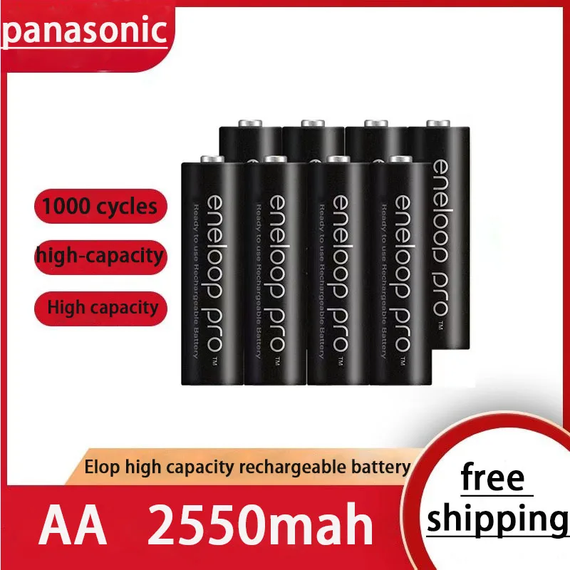 

100% Panasonic Eneloop Original Battery Pro AA 2550mAh 1.2V NI-MH Camera Flashlight Toy Pre-Charged Rechargeable Batteries