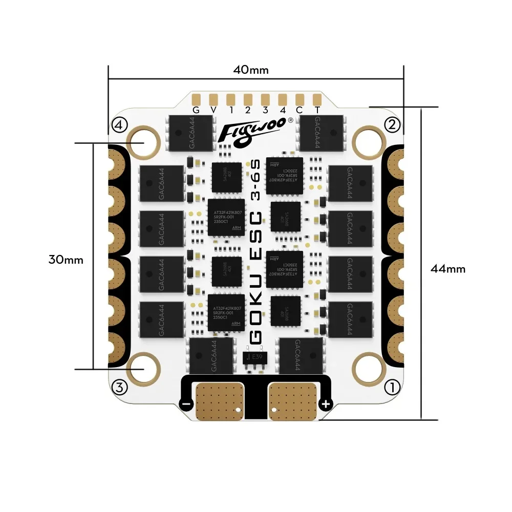Фото G55M 55A 32-битный ESC 3-6S, Flywoo GOKU AM32 30.5x30.5мм для FPV дронов, BLHeli_S 128K, запчасти для гоночных DIY-проектов №4