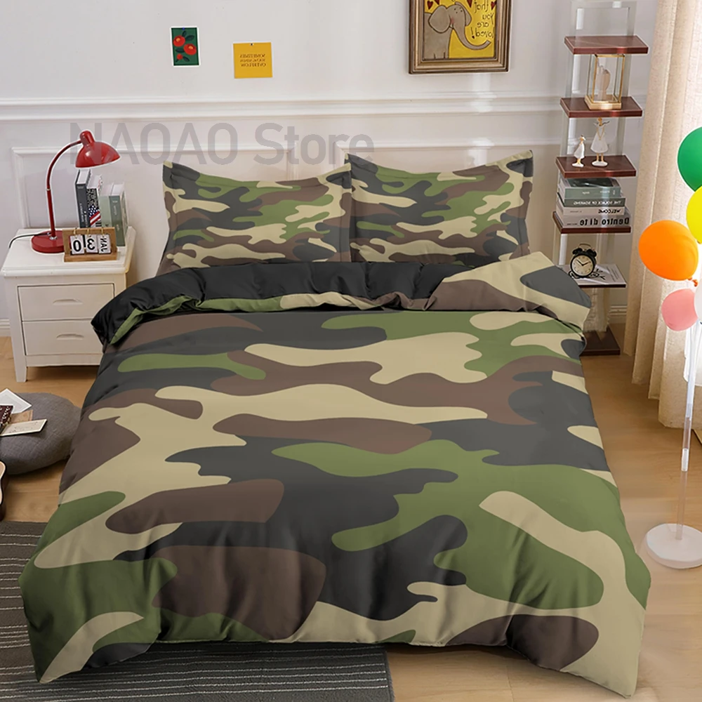 

Home Textile Cool Boy Girl Kid Adult Duver Cover Set Camouflage Bedding Sets King Queen Twin Comforter Covers With Pillowcase