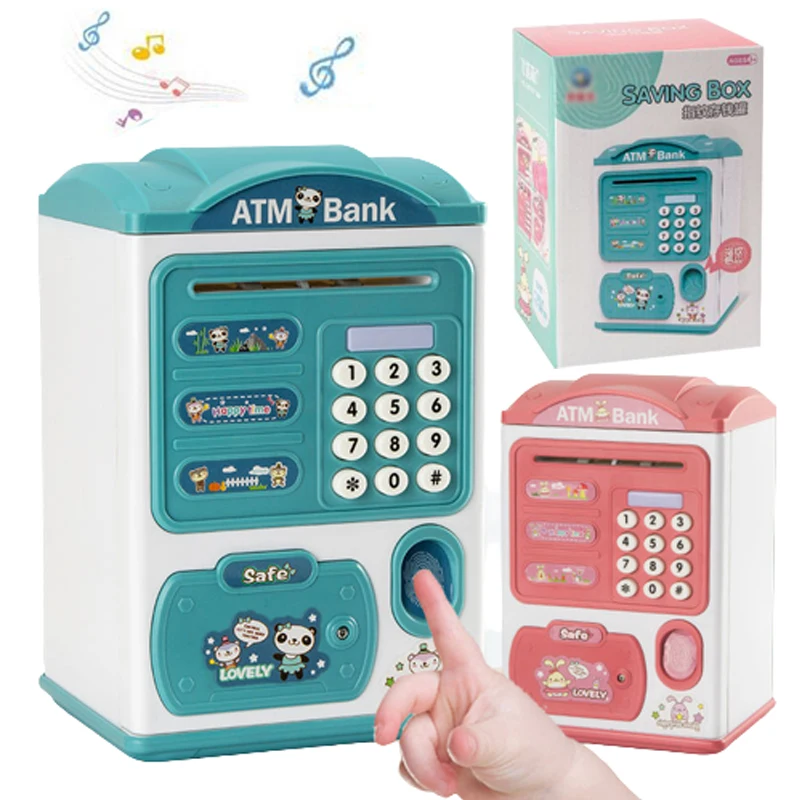

Money Box with Fingerprint Piggy Bank Electronic ATM Machine for Children Digital Coins Cash Saving Safe Deposit Toy Kids Gift