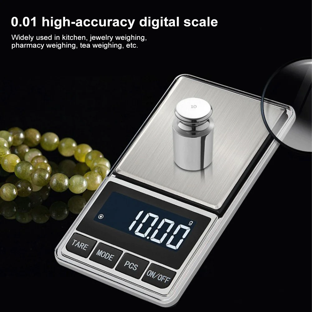 

0.1g Portable Digital Scale Stainless Steel Electronic Scales Kitchen Food Measuring Scales With LCD Display 200/500/1000g