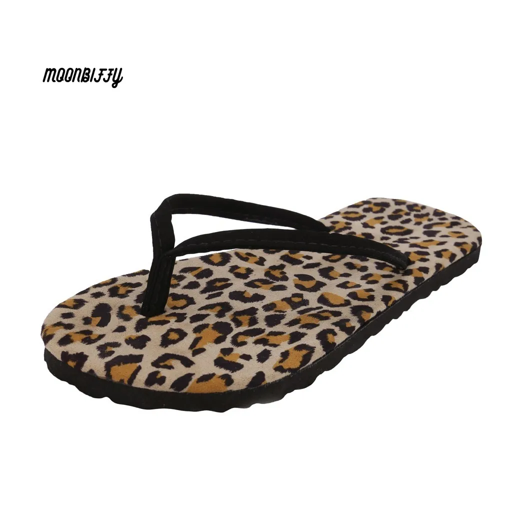 

Summer Rubber Sandals Flip Flops Women Leopard Slippers Ladies Shoes Indoor Outdoor Flip-Flops Beach Flat Slides