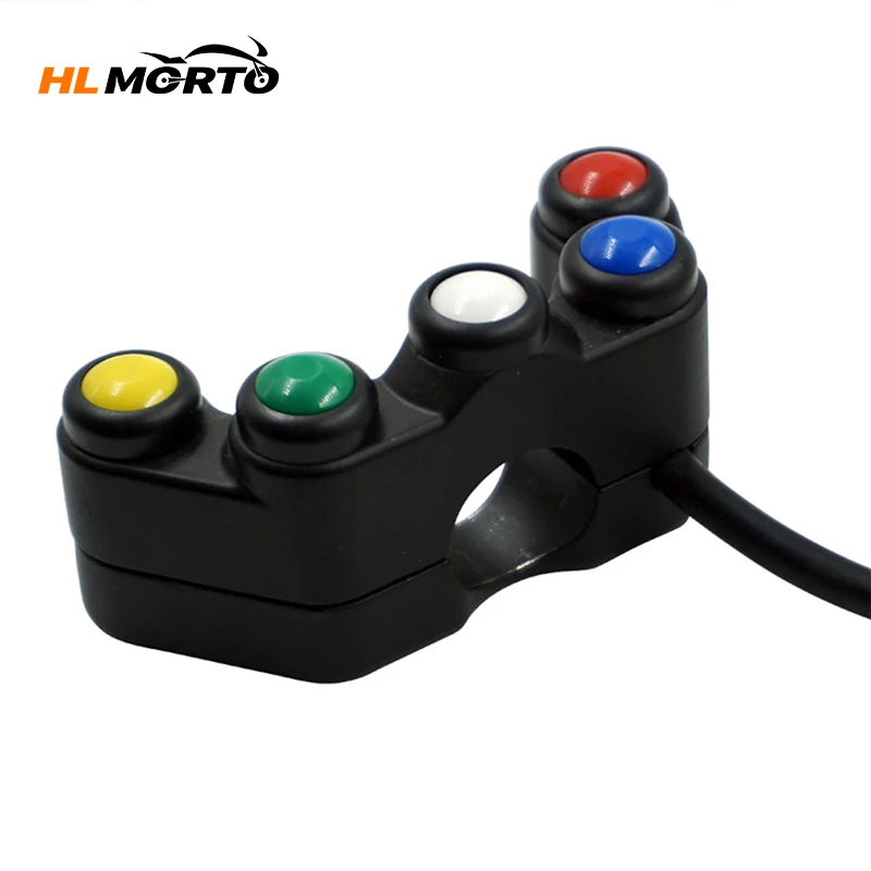 

1pcs 22mm Universal Motorcycle Five Function Switch With Self-Locking Automatic Return Switch Headlights