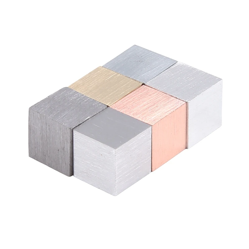 Density-Cubes Set - Includes 6 Metals Brass Lead Iron Copper Aluminum Zinc 0.39Inch (10Mm) Sides Metal