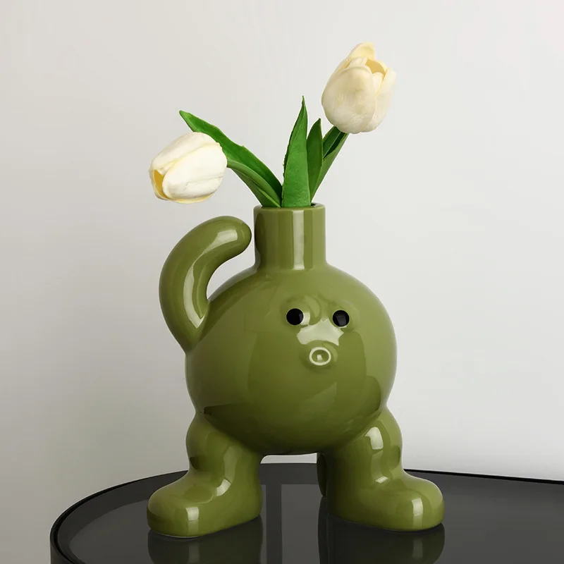 

Creative Big Feet Ceramic Vase Green Plant Pot Home Decor Flower Arrangement Garden Living Room Office Desktop Decoration Crafts